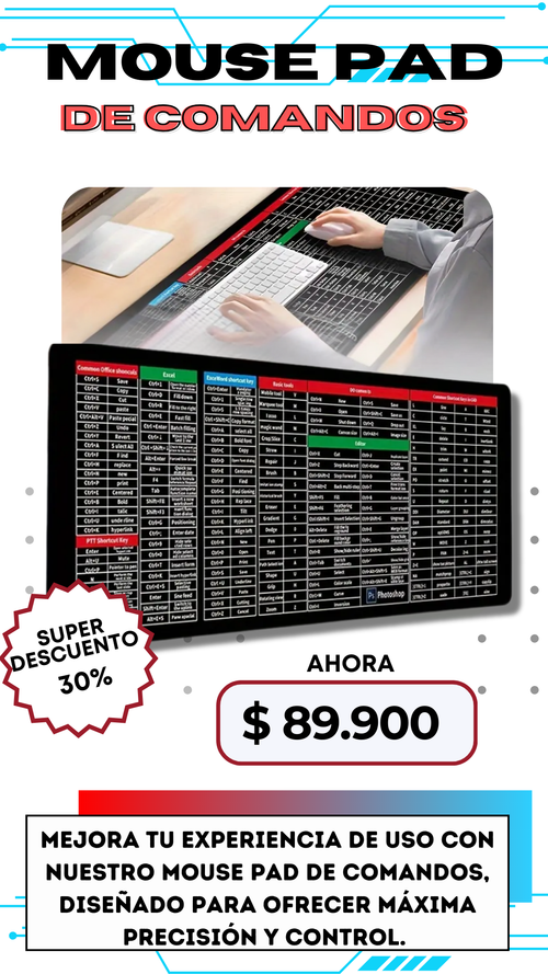 Mouse Pad De comandos español