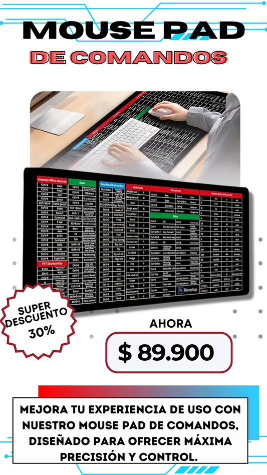 Mouse Pad De comandos español